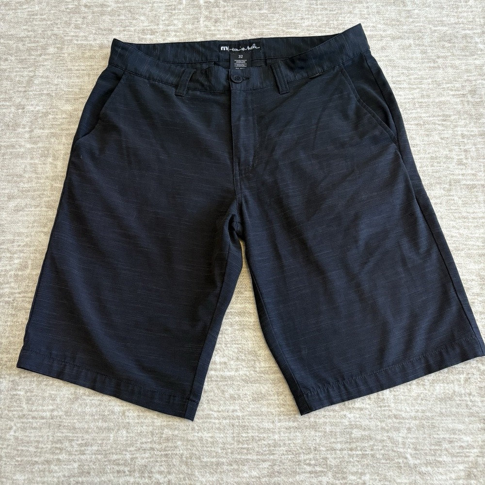 Travis Matthew Shorts Mens 32 Black Performance Everyday Stretch Golf 11 Inch